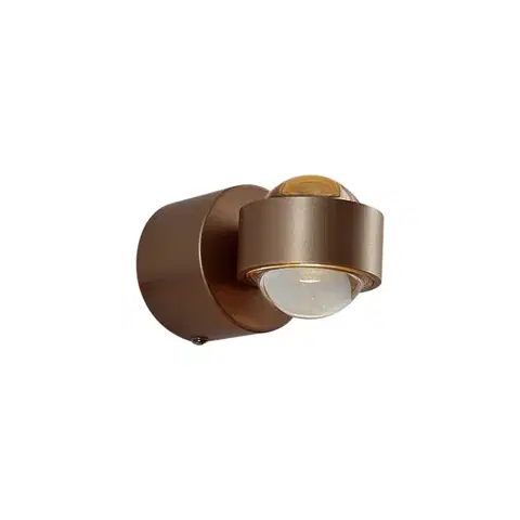 Nástenné osvetlenie Dizajnové nástenné svietidlo tmavý bronz vrátane LED IP44 - Lens