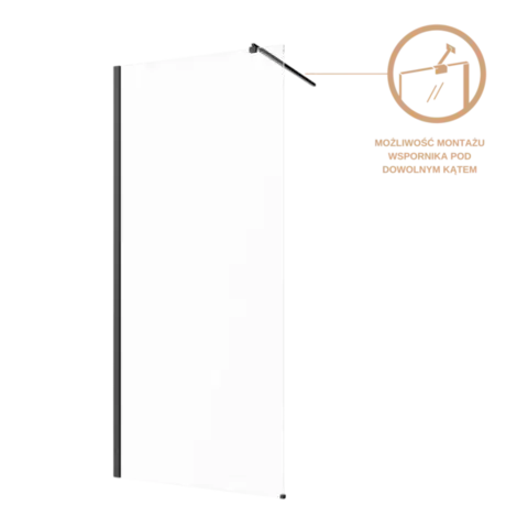 Sprchovacie kúty INVENA - Walk-in II 110x200cm, číra 8mm shiny-glass, čierna AK-32-111-S