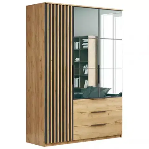 Šatníkové skrine Skriňa Sorento s lamelami 150x215x6