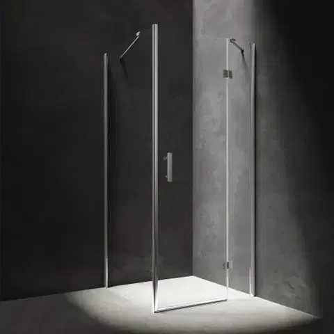 Sprchovacie kúty OMNIRES - MANHATTAN štvorcový sprchovací kút s krídlovými dverami, 80 x 80 cm chróm / transparent /CRTR/ MH8080CRTR