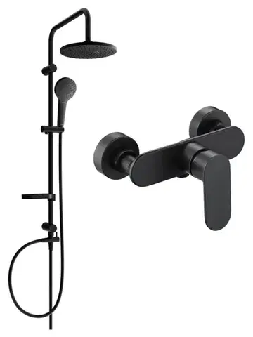 Sprchy a sprchové panely MEXEN/S - Erik sprchový stĺp vrátane sprchovej batérie Milo, čierna 71340205-70
