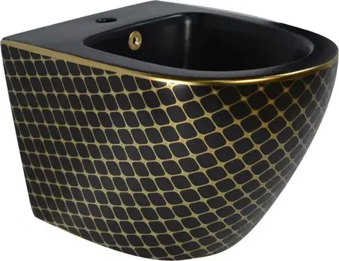Doplnky do kúpeľne MEXEN - Lena bidet, čierna/zlatá vzor 35224879