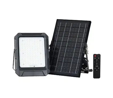 LED osvetlenie  LED solárny reflektor 10W/3,7V IP65 4000K čierny + DO 23438