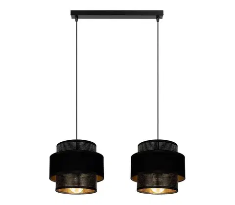 Svietidlá  Luster na lanku NESS 2xE27/60W/230V čierna 0982