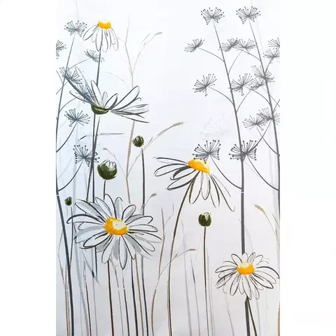Vybavenie kúpeľne Textilný záves 180/200 W08441 Flower daisy
