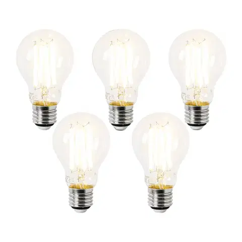 LED osvetlenie Sada 5 LED žiaroviek E27 A60 číre 3,8 W 806 lm 2700 K