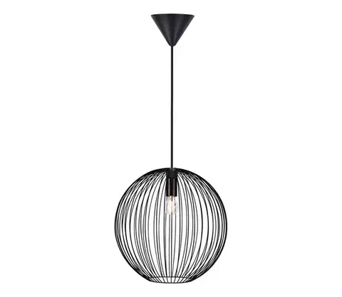 Svietidlá Nordlux - Závesné svietidlo na lanku BERONI 1xE27/60W/230V čierne priemer 35 cm 2213303003