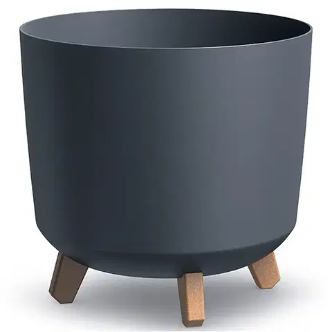 Kvetináče a truhlíky NABBI DGTL300L plastový kvetináč na nožičkách 29,8 cm antracit