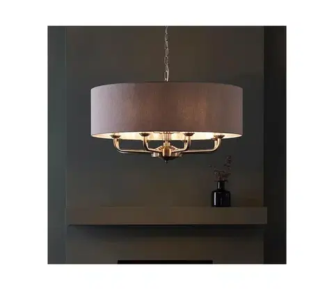 Svietidlá Endon 99152 - Luster na reťazi HIGHCLERE 8xE14/40W/230V šedá/matný chróm 99152