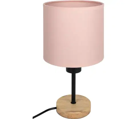 Lampy BRILAGI - Stolná lampa BOBO WOOD 1xE27/25W/230V dub/čierna/ružová BG1567+BG5582