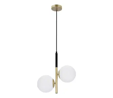 Svietidlá  Luster na lanku DUO 2xE14/40W/230V zlatá/čierna 32-01269