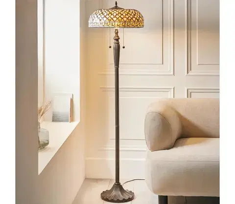Lampy Endon 111921 - Stojacia lampa Tiffany MILLE FEUX 2xE27/10W/230V pr. 45 cm 111921
