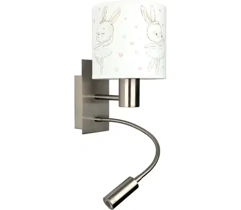 Svietidlá BRILAGI - LED flexibilná lampa BOBO 1xE27/25W/230V + LED/3W m. chróm/biela/zajačiky BG1556+BG5580