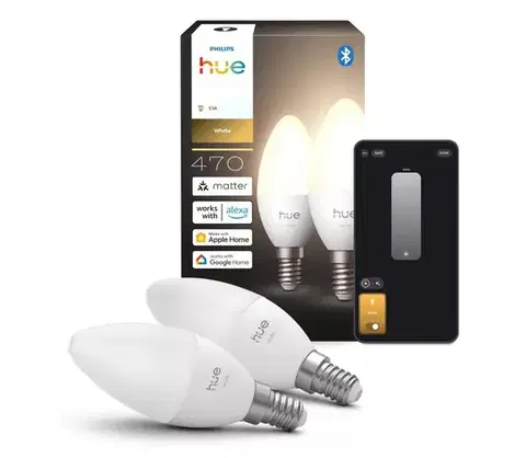 LED osvetlenie SADA 2x stmievateľná LED žiarovka Philips Hue WHITE B39 E14/3,9W/230V 2700K 8721103099662