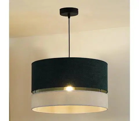Svietidlá  - Luster na lanku DOUBLE 1xE27/15W/230V pr. 40 cm zelená/šedá 603621