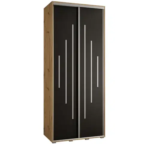 Šatníkové skrine Skriňa 45 Canaris 12 100 artisan/čierna/silver