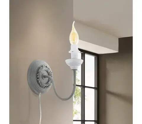 Svietidlá Eglo 33003 - Nástenné svietidlo 1xE14/40W/230V sivé 33003