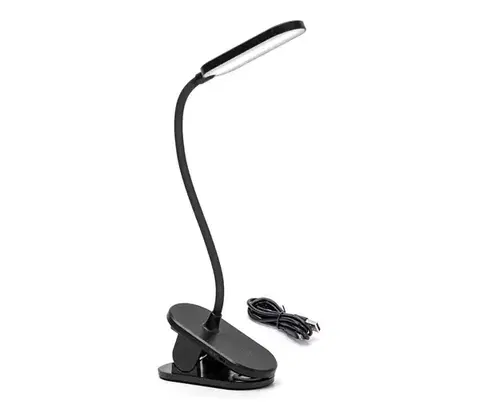 Lampy  B.V.  - LED Stmievateľná nabíjacia stolná lampa s klipom LED/2,5W/5V čierna B10311J05