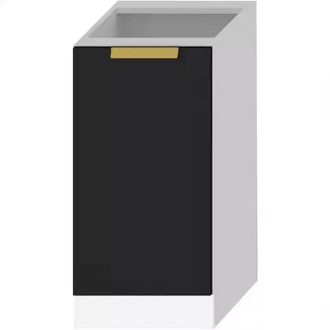 Kuchynské skrinky stojace Kuchynská skrinka Denis d40 pl čierna mat/biela