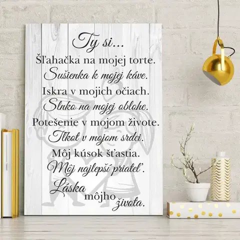 Tabuľky s venovaním (darčeky) Darčeky pre zamilovaných - Ty si... - valentínske vyznanie lásky na tabuľke