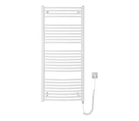 Svietidlá Aqualine - Kúpeľňový elektrický radiátor ORBIT-E 600W 132x60 cm biely okrúhly ILEO36T