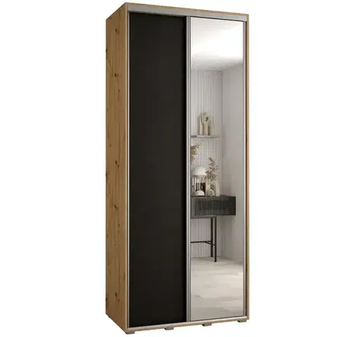 Šatníkové skrine Skriňa 45 Canaris 3 120 artisan/čierna/silver