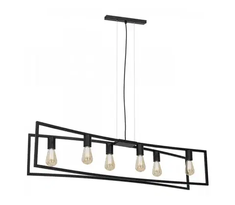 Svietidlá  Luster na lanku TUNJA 6xE27/60W/230V čierna 1761