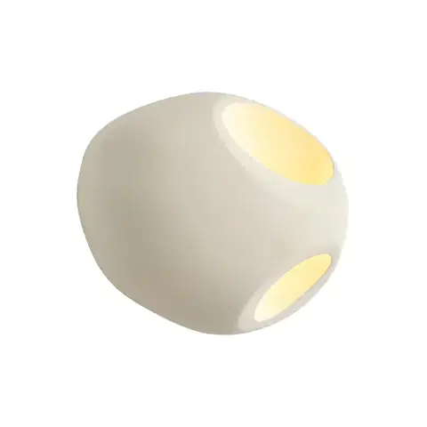Nástenné osvetlenie Nástenná lampa Japandi krémová okrúhla 28 cm - Pietra