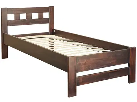 Postele NABBI Vulcano WB-90 drevená jednolôžková posteľ s roštom 90x200 cm orech