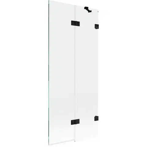 Sprchové dvere MEXEN/S - Lunar vaňová zástena 2-krídlová pravá 80 x 150, transparent, čierna 897-080-100-70-00-P
