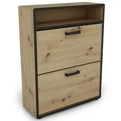Skrinky na topánky Skrinka na topánky Capannoli dub artisan/čierna