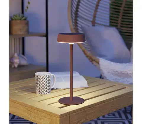 Lampy Eglo 75879-LED Stolná solárna nabíjateľná lampa SIMERI LED/3W/5V 1800mAh IP44 oranžová 75879
