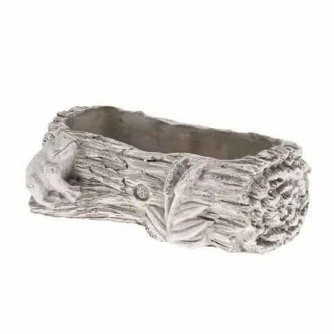 Kvetináče a truhlíky Betónový kvetináč Kmeň žaba, 27 x 8,5 x 15,5 cm