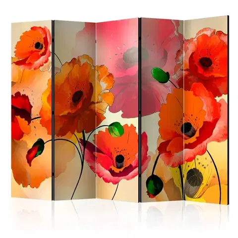 Paravány Paraván Velvet poppies Dekorhome