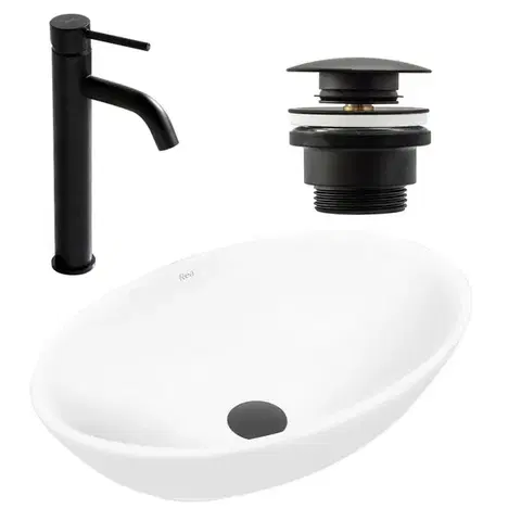 Umývadlá REA/S - SET umývadlo na dosku + batéria + klik klak KPL-09996