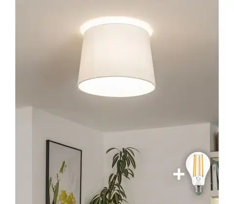 Svietidlá BRILAGI - LED prisadený luster CERIA 1xE27/40W/230V pr. 30 cm biely BG3988+EG781035