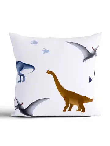 Dekoračné obliečky MKLozkoviny.sk Bavlnená obliečka na vankúš Renforcé 40 × 40 cm - Dinosaury-  -
