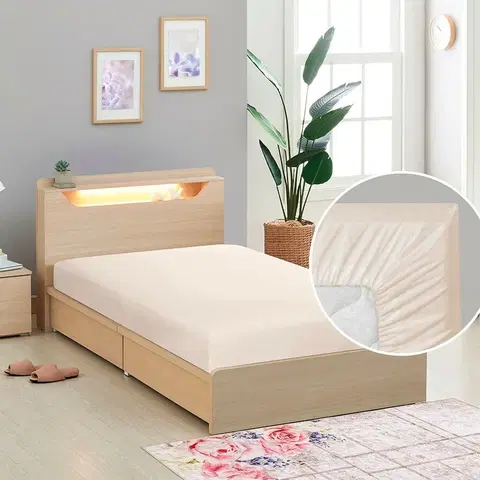 Plachty Bellatex Plátené prestieradlo s gumou biela káva, 90 x 200 cm