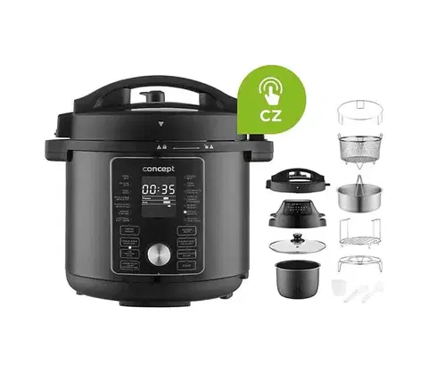 Predlžovacie káble Concept CK8000-Multifunkčný elektrický tlakový hrniec a teplovzdušná fritéza 5,6 l 11 v 1 1500 W/230 V ck8000