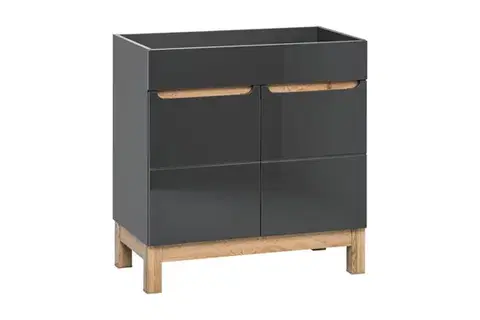 Kúpeľňový nábytok COMAD - Skrinka pod umývadlo 60cm 2 dvierka BALI GRAPHITE 5907611647585