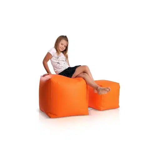 Sedacie vaky a kocky Sedací vak taburetka malá oranžová TiaHome