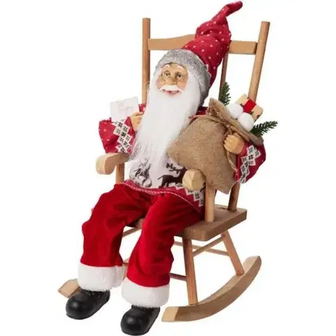Mikuláš, Santa Kinekus Postavička Santa v hojdacom kresle 25x35x45 cm červený