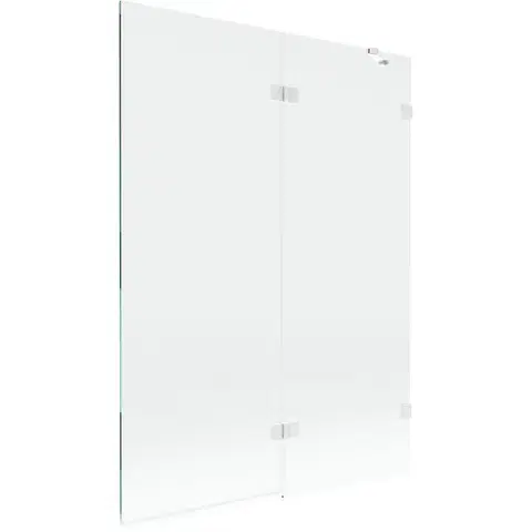 Sprchové dvere MEXEN/S - Lunar vaňová zástena 2-krídlová pravá 130 x 150, transparent, biela 897-130-100-20-00-P