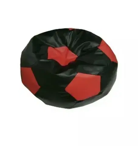 Sedacie vaky a kocky Sedací vak malá čierno červená futbalová lopta TiaHome