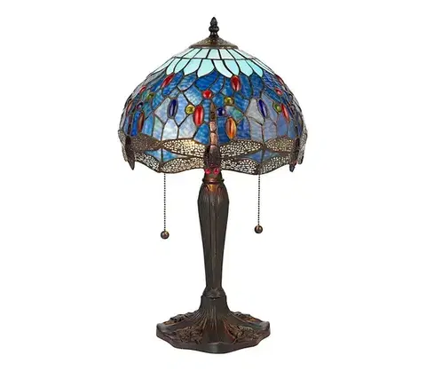Lampy Endon 64090 - Stolná lampa Tiffany DRAGONFLY 2xE27/60W/230V pr. 30 cm 64090