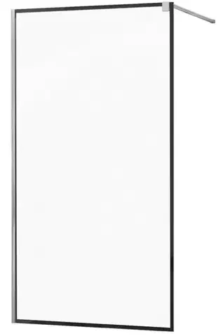 Sprchové dvere MEXEN/S - KIOTO Sprchová zástena WALK-IN 50x200 cm 8 mm, chróm, čierny profil 800-050-101-01-70