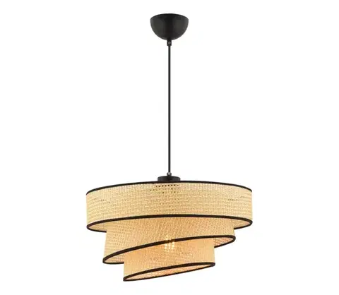Svietidlá  Závesný luster COUPER na lanku 1xE27/60W/230V béžová/čierna 390FLH2418