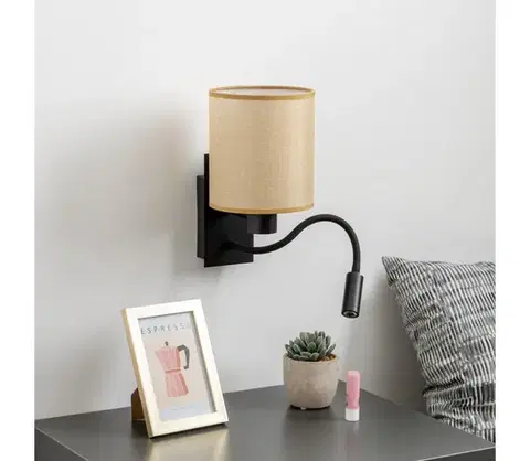 Svietidlá BRILAGI - LED Nástenná lampa NUBILA 1xE27/25W/230V+LED/3W čierna/svetlohnedá BG1558+BG1584