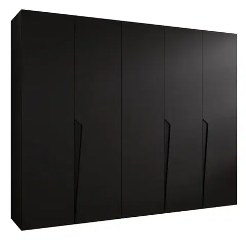Šatníkové skrine Skriňa Piano 1-250 čierna/čierna