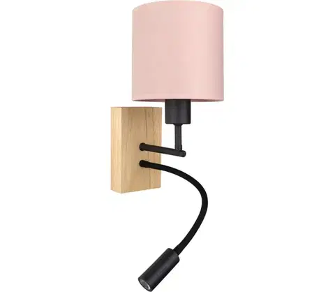 Svietidlá BRILAGI - LED flexibilná lampa BOBO WOOD 1xE27/25W/230V + LED/3W dub/čierna/ružová BG1564+BG5582